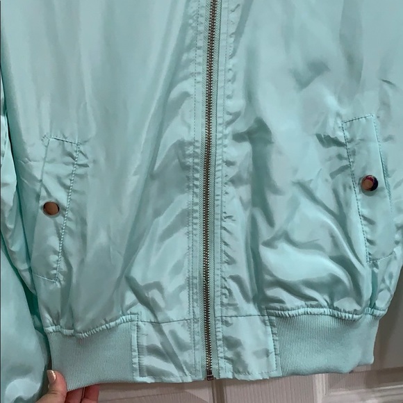 Mint Green Bomber Jacket - Picture 2 of 6